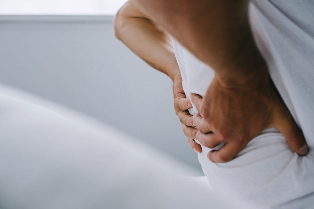 Person with back pain.